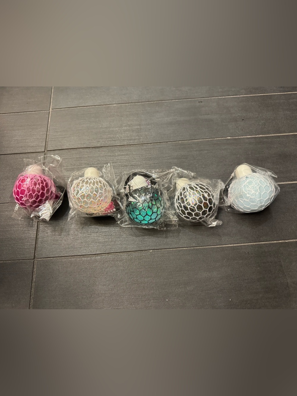 Mesh Squeezeballs set of 5 squishy toys